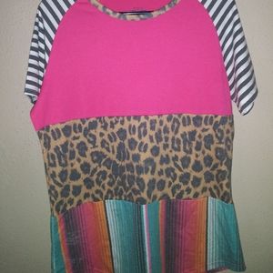 Crazy Train color block shirt size M